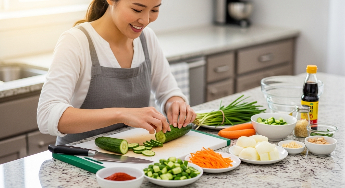 필요한 재료 준비 (오이 5개 기준)