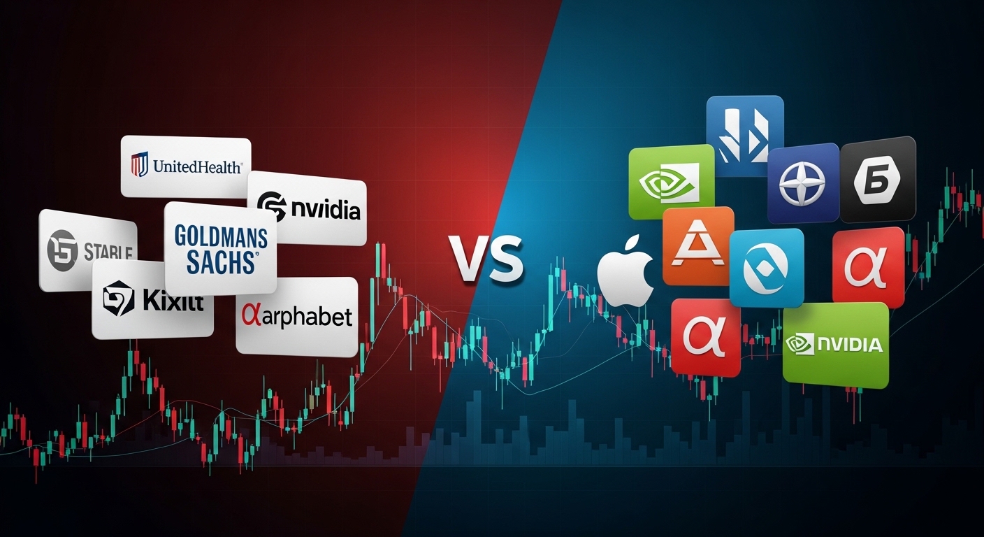 구성 종목의 차이: 다우의 30개 우량주 vs. 나스닥의 3,000개 기술주