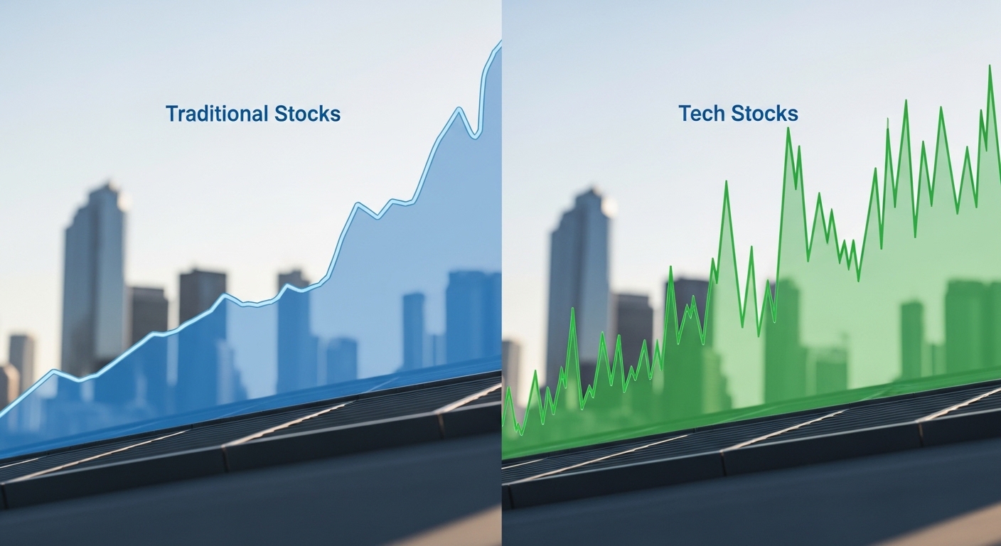 특징 비교: 안정성 vs. 변동성과 성장성