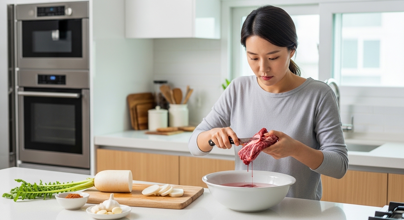 맑고 깊은 국물을 위한 소고기무국 전처리 비법