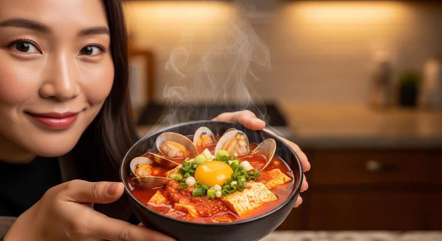 순두부찌개와 바지락의 환상 궁합!