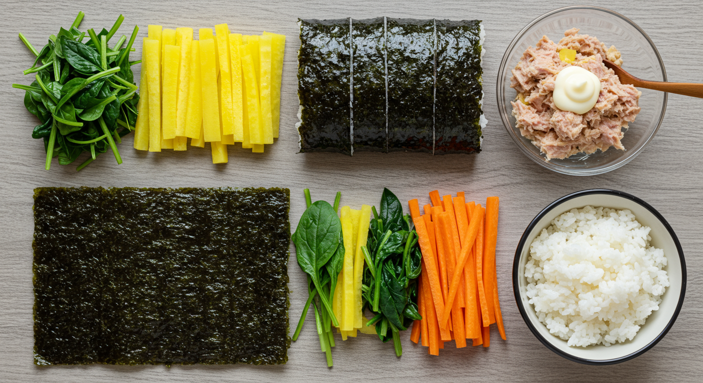 몸에 좋은 참치 김밥 재료와 영양!