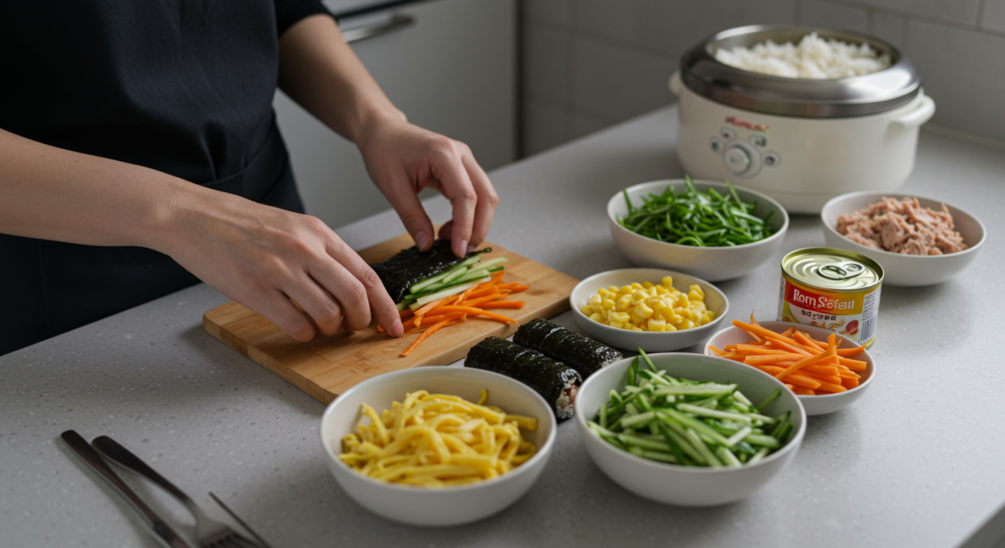 참치 김밥 만들 준비 끝!