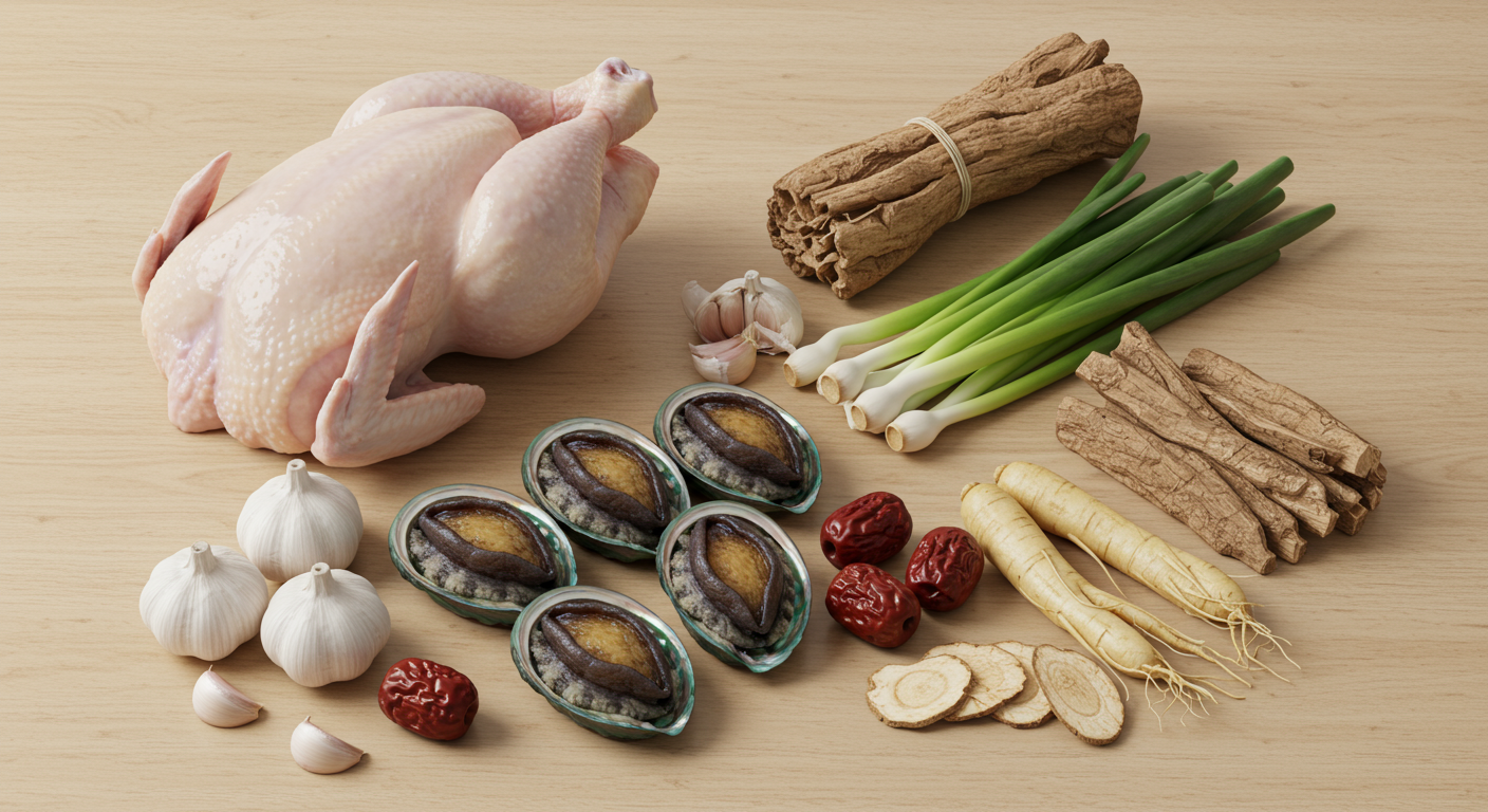 맛있는 전복삼계탕, 재료 준비부터!