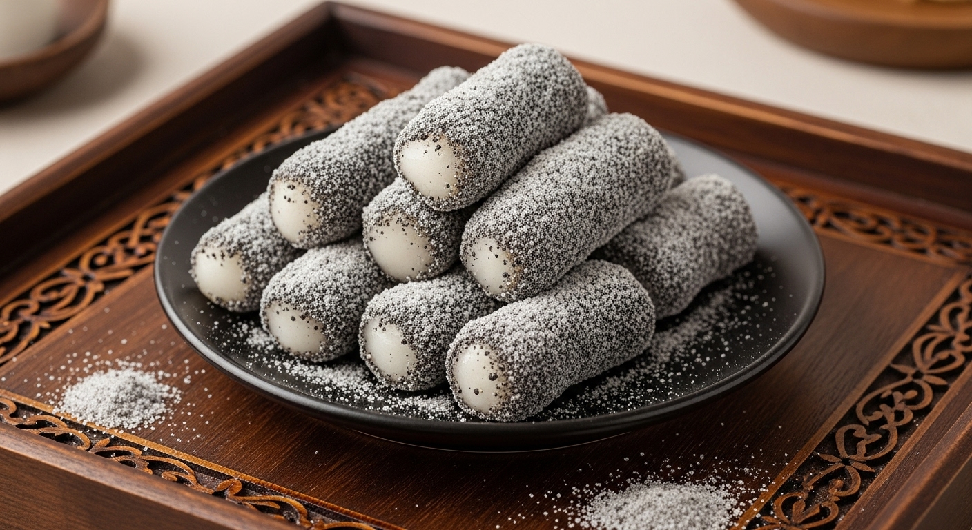 압구정 공주떡집의 자랑, 쫄깃한 흑임자 인절미!