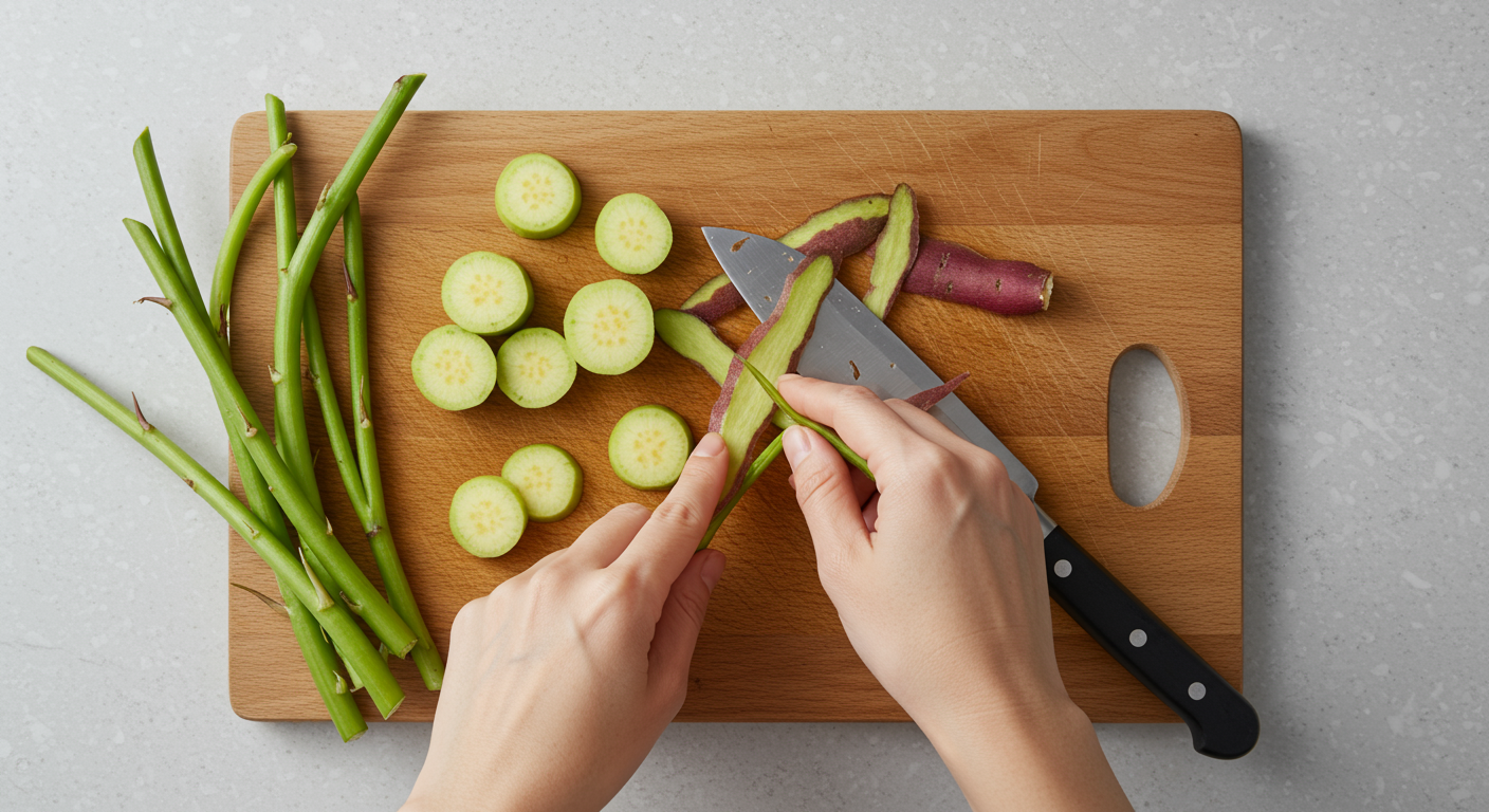 맛있는 고구마줄기, 이렇게 준비해요!
