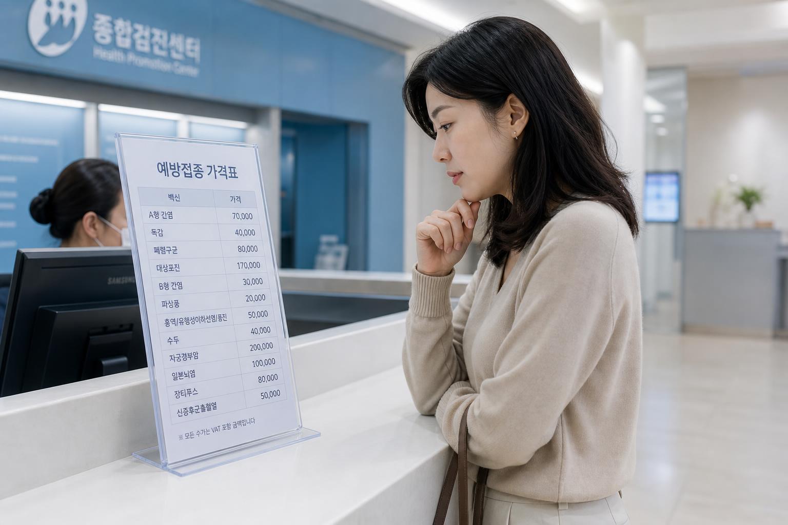2026년 전국 수막구균 예방접종 평균 가격과 비교