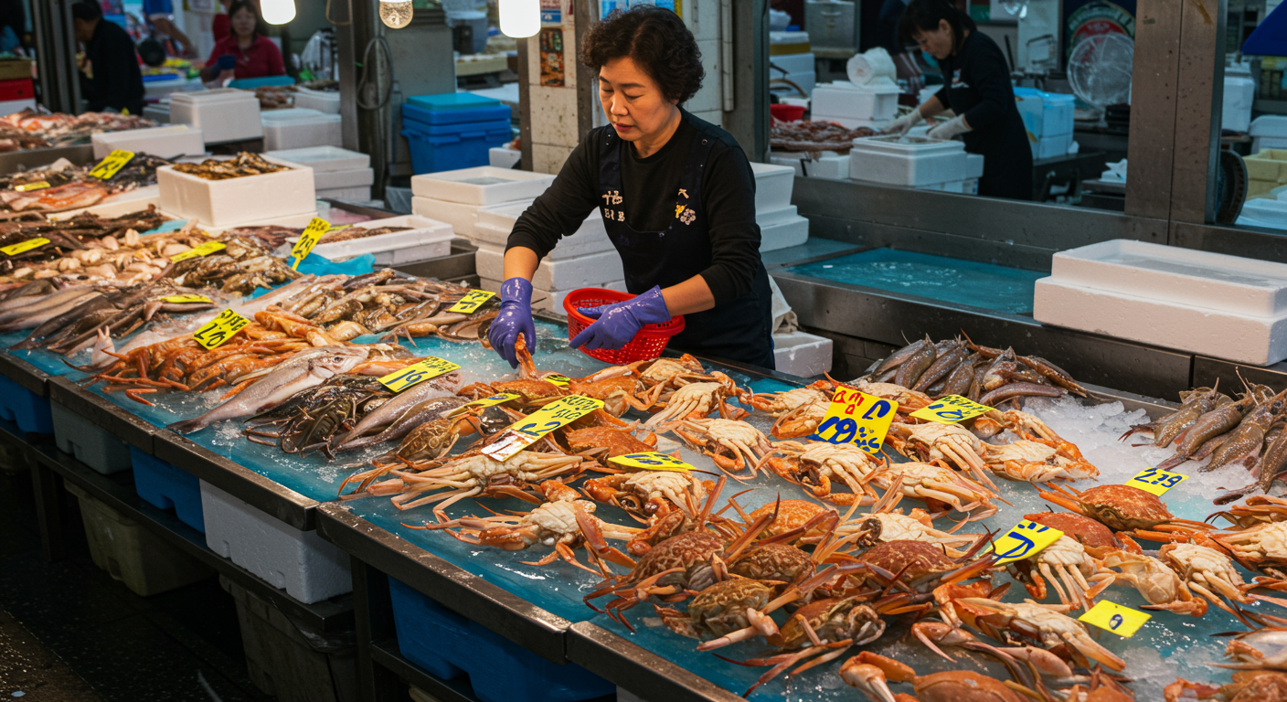 싱싱한 오이도 꽃게찜, 어디서 살 수 있을까요?
