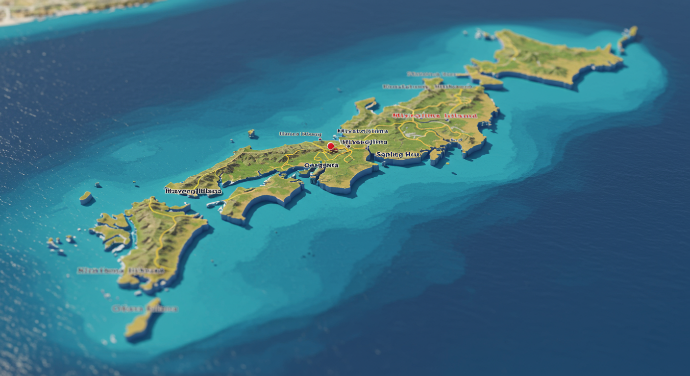 미야코지마, 어디에 있을까요? 지도로 알아봐요!