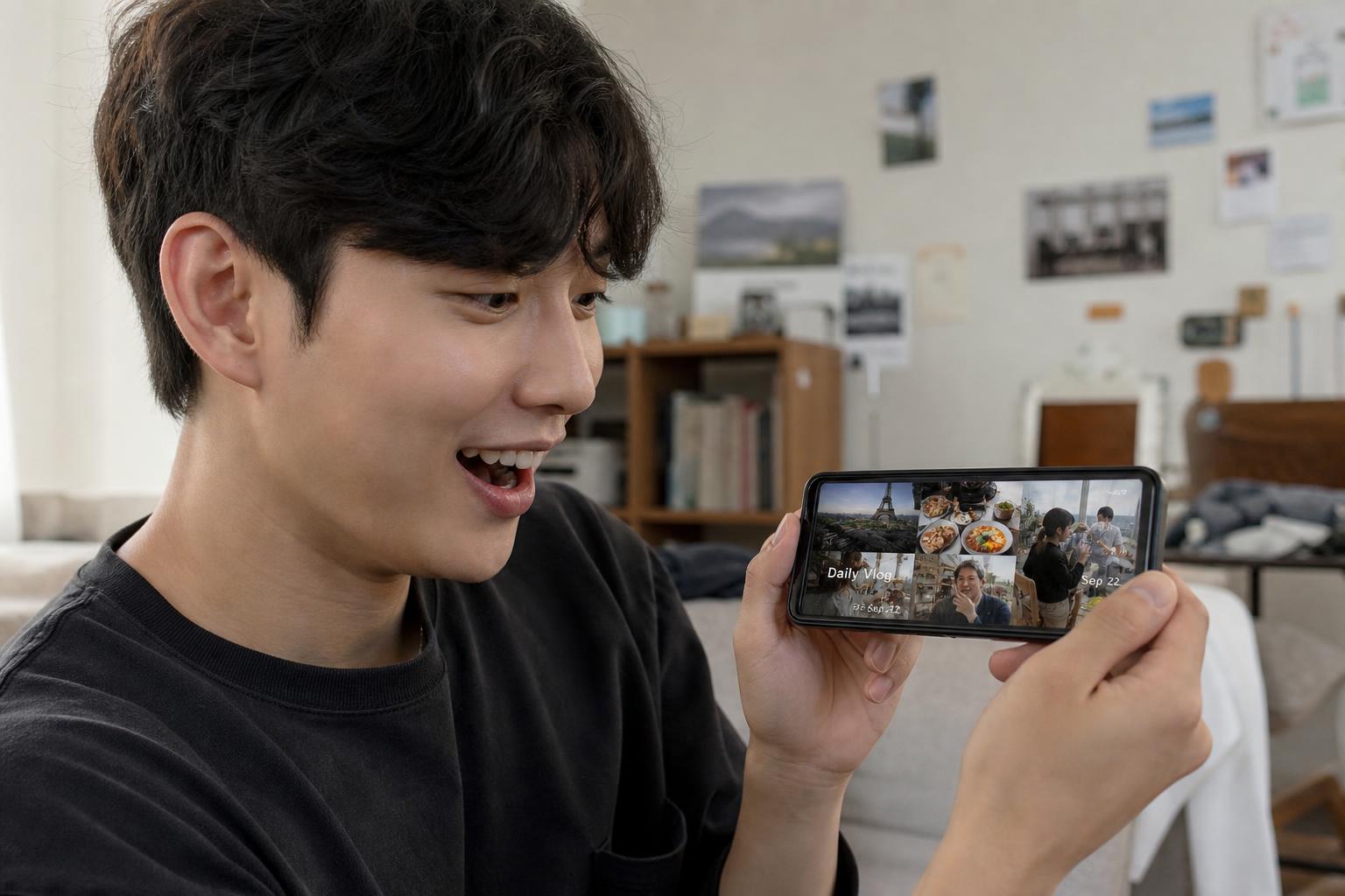 자동 완성 브이로그, 공유는 어떻게 하나요?