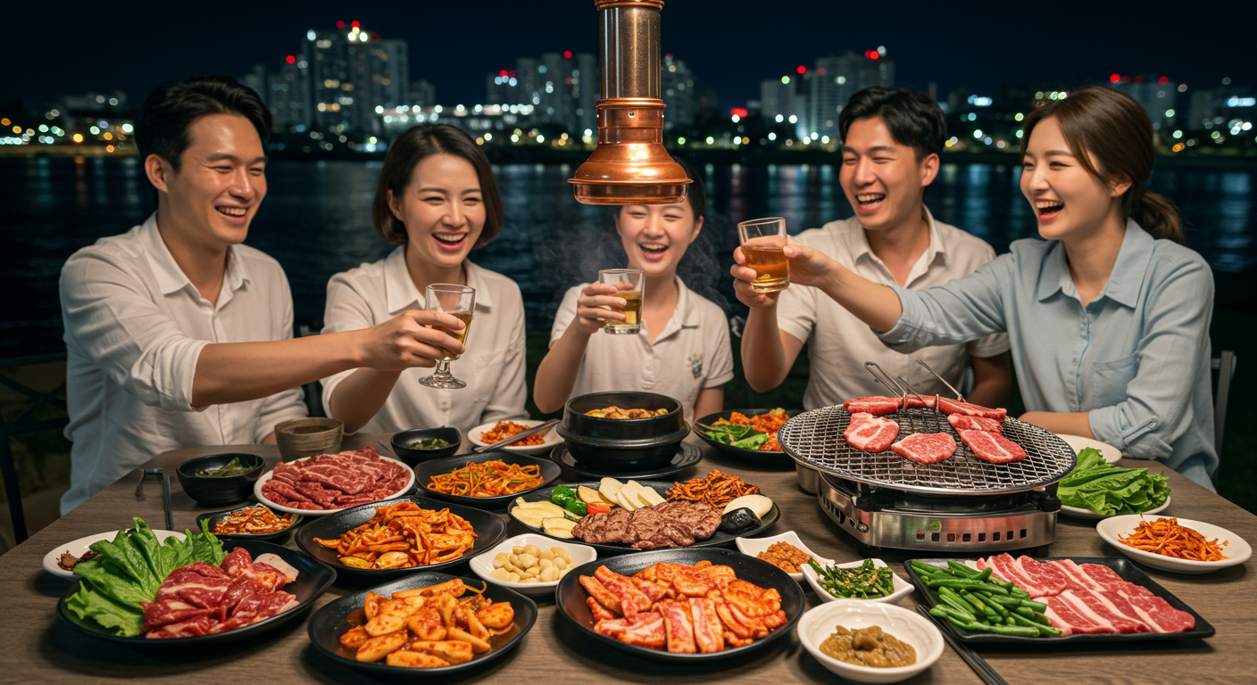 물놀이 후 맛있는 식사, 바베큐는 필수죠!