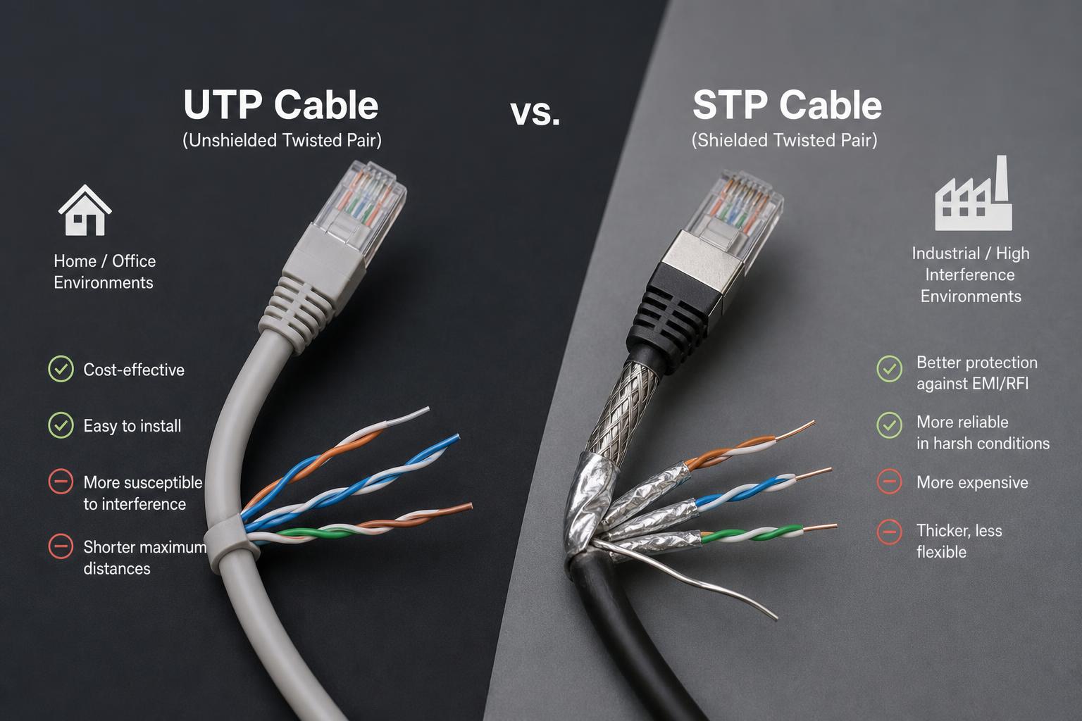 UTP vs STP, 무엇이 다를까요?: 상황별 케이블 선택 가이드