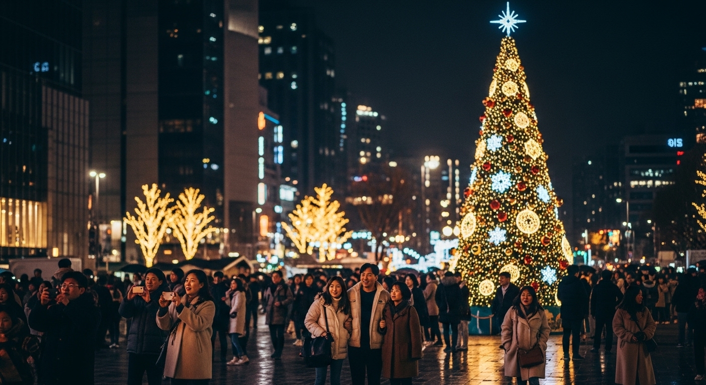 초대형 메인 트리와 포토존