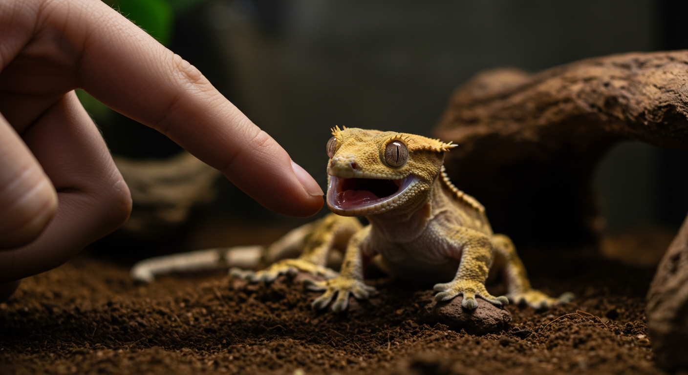 크레스티드 게코, 왜 저를 물까요?