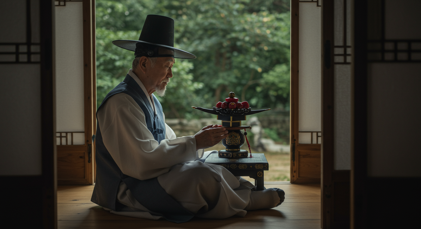 옛날 사람들의 일상 속 곰방대 모습