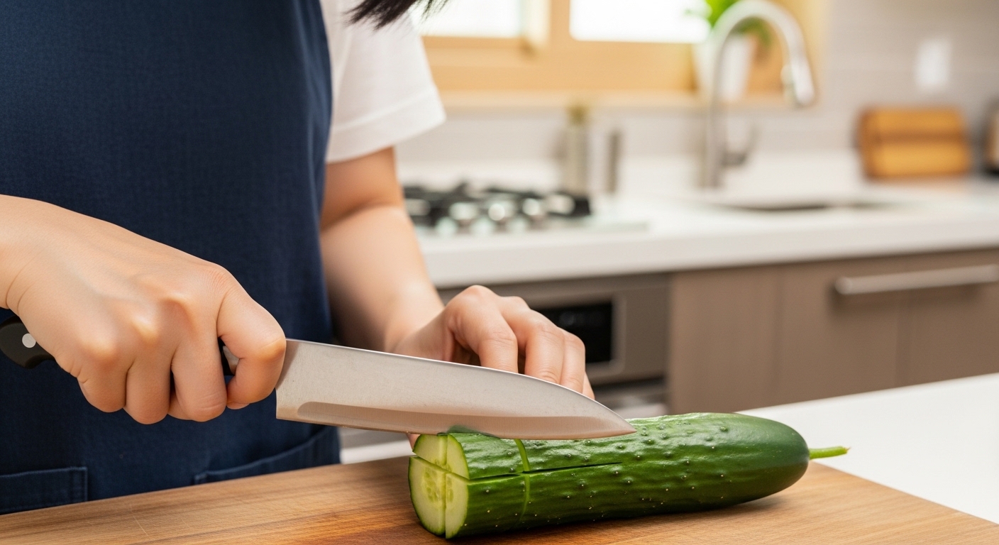 아삭함의 시작! 오이 손질과 칼집 내기