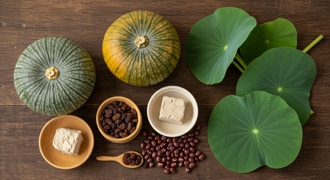 몸에 좋은 연잎단호박빵 핵심 재료는? 🍠