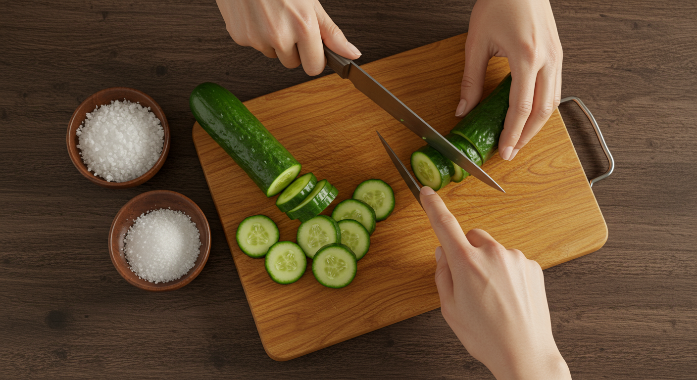아삭함의 비밀! 오이 손질과 절임 방법