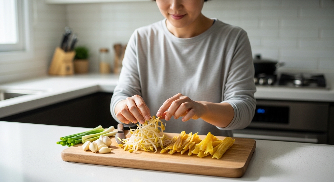 우리 집 식탁을 위한 황태콩나물국 재료 준비
