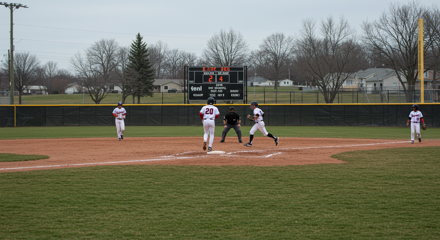 점수 차가 큰 경기에서 주자가 여유롭게 진루하는 모습