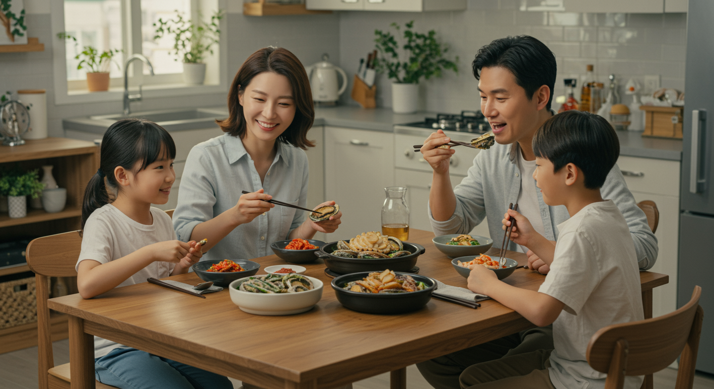 해수 전복 먹고 튼튼해져요!