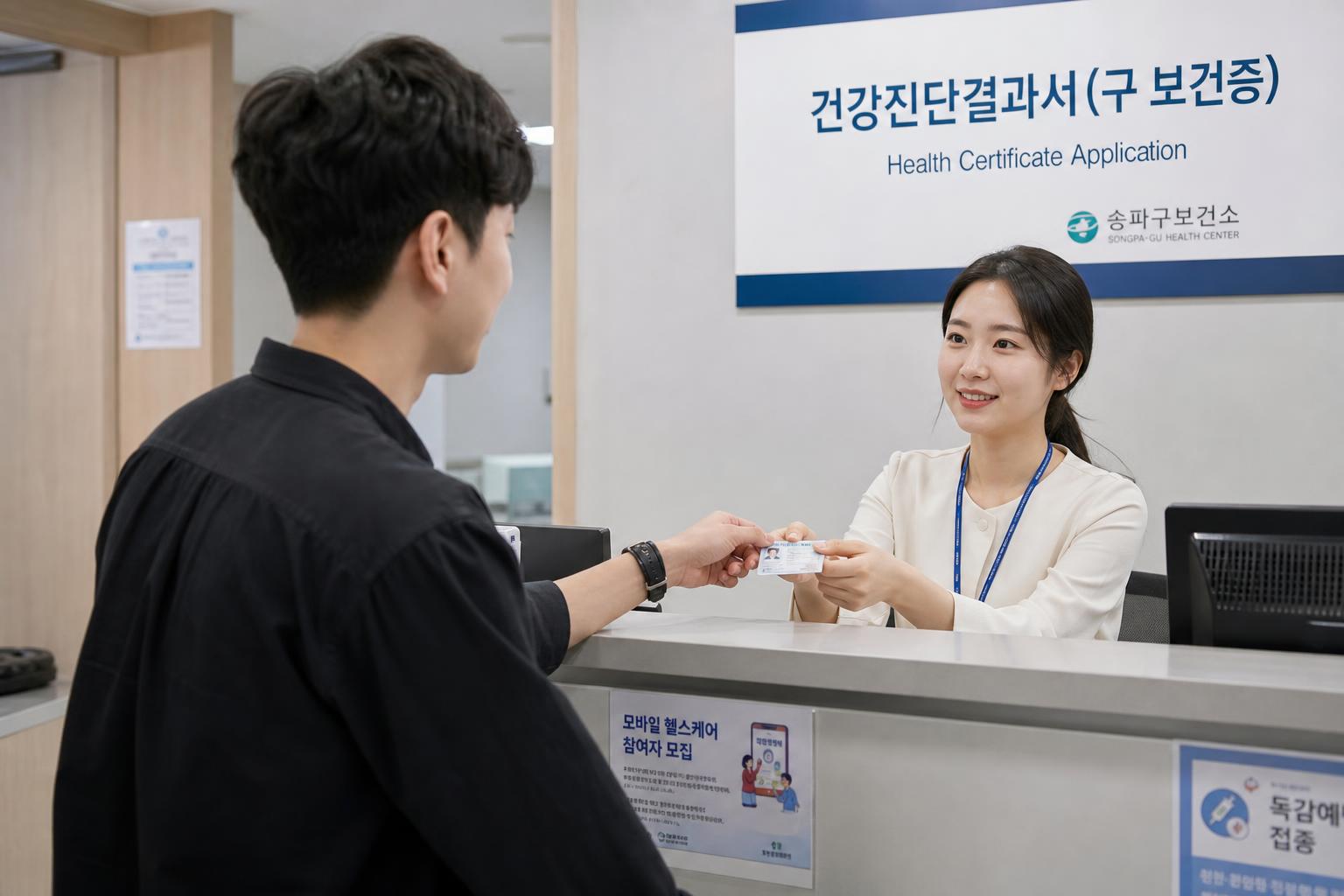인터넷 발급 전, 필수! 보건증 검사 과정