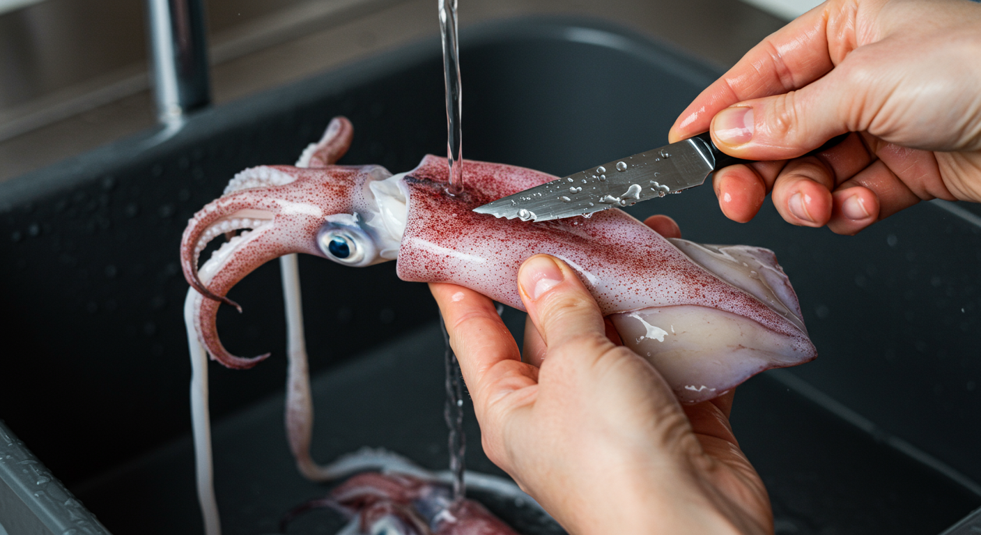 오징어 손질, 어렵지 않아요! 생물/냉동 오징어 팁