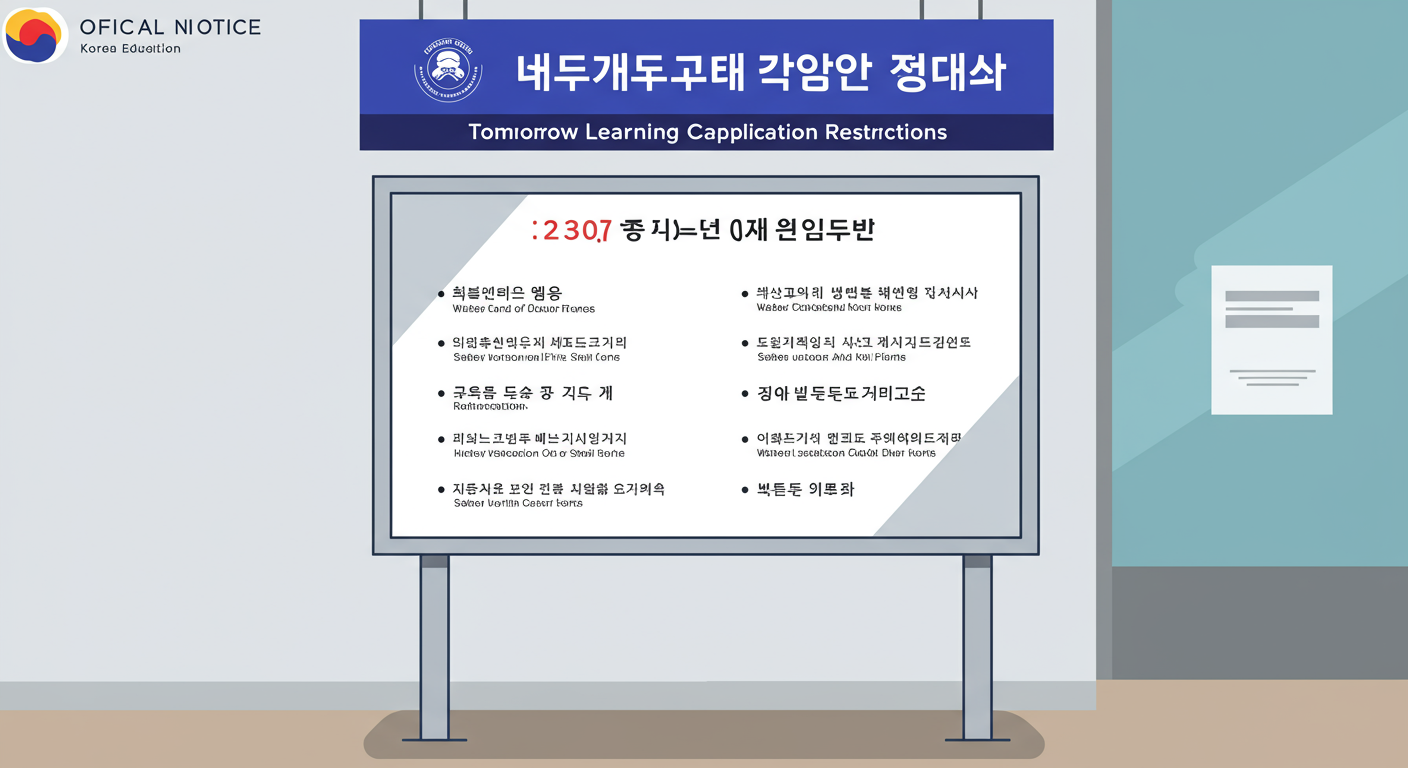 내일배움카드 신청 제한 사항이 적힌 공지 게시판