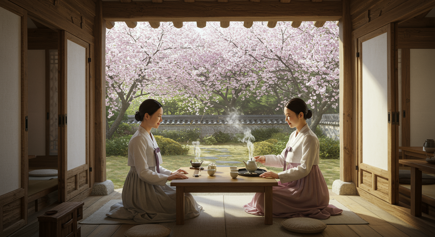 전통 차 문화를 즐길 수 있는 한옥 카페 체험