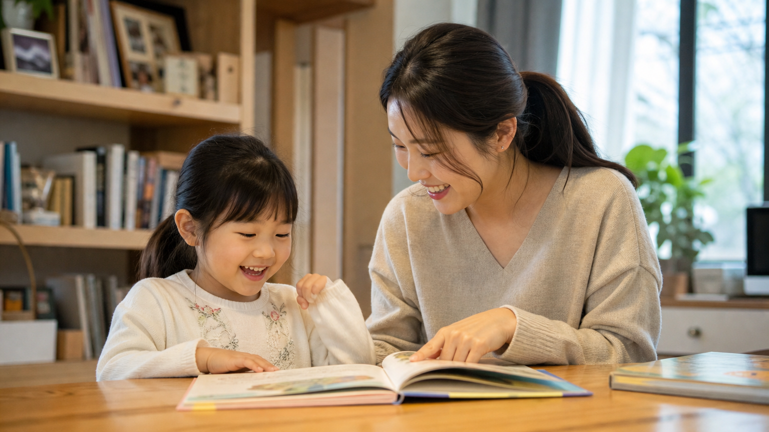 한부모 가족으로서 일상생활에서 아이와 함께 행복하게 시간을 보내는 모습