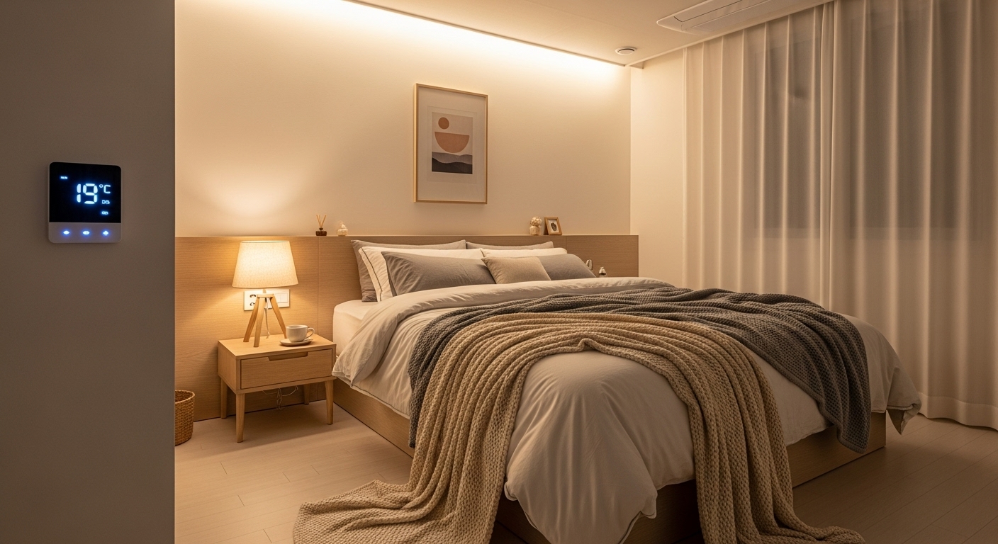 아늑하고 적절한 온도가 유지되는 겨울 침실