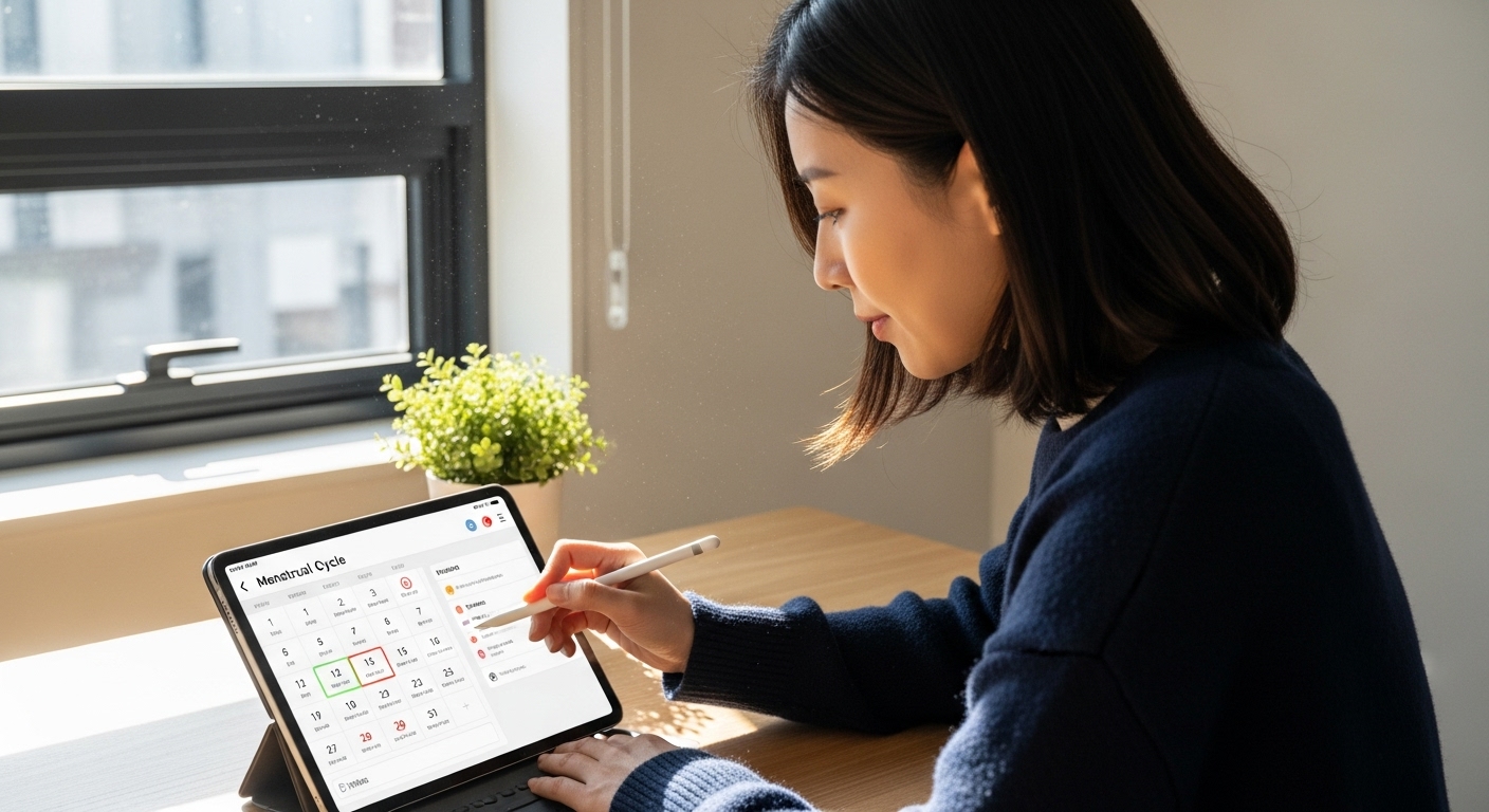 디지털 플래너로 월경 주기와 증상을 기록하는 한국 여성