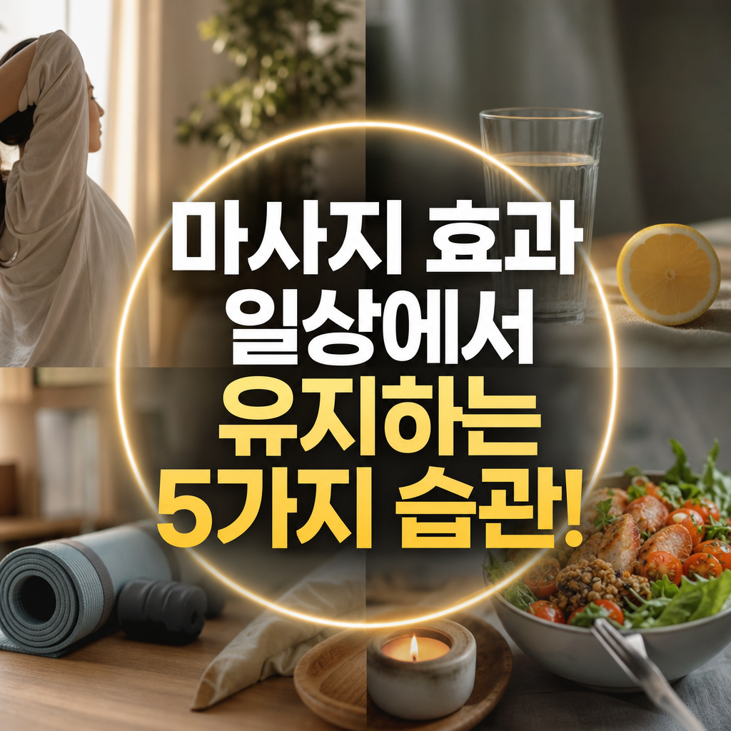 마사지 효과를 일상에서 유지하는 생활 습관 5가지