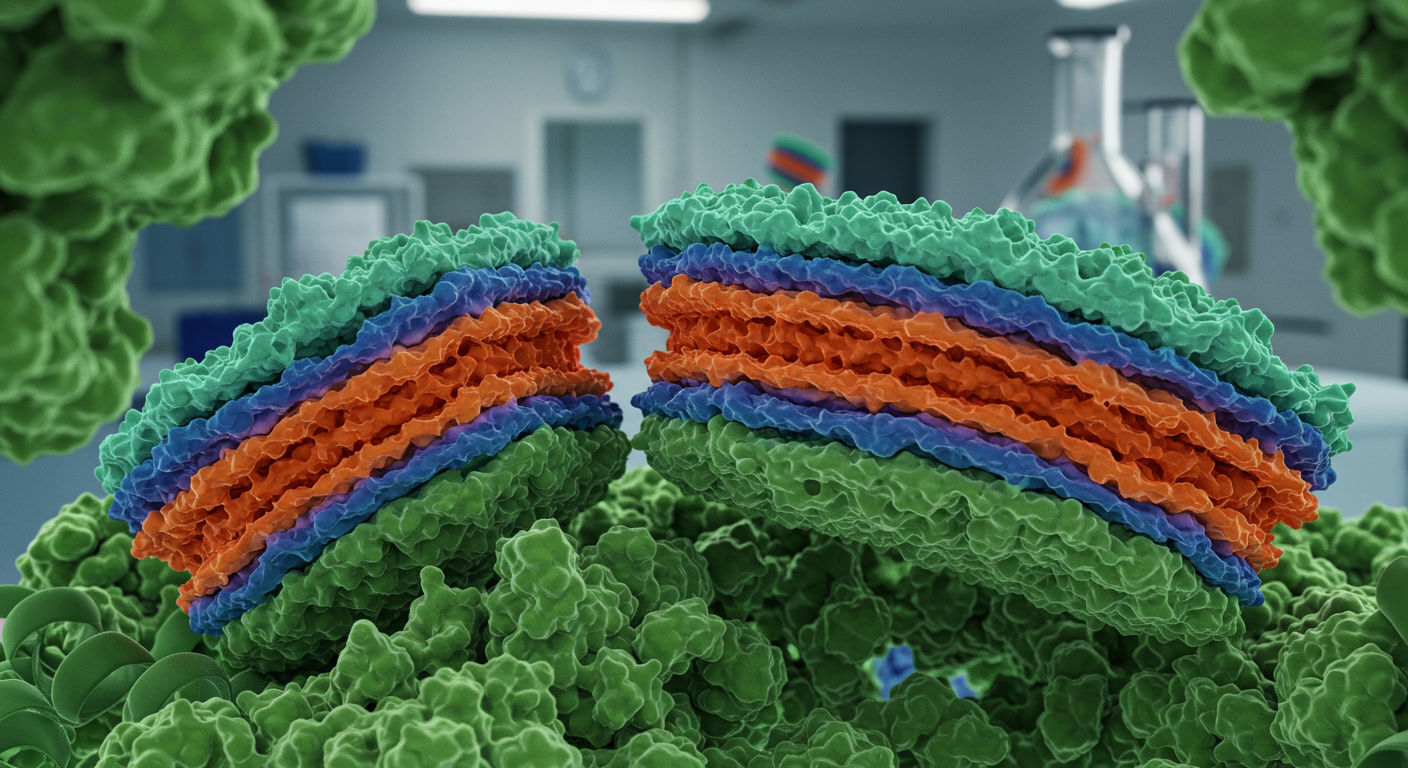 보호막으로 코팅된 효소가 실험실 환경에서 보여지는 모습