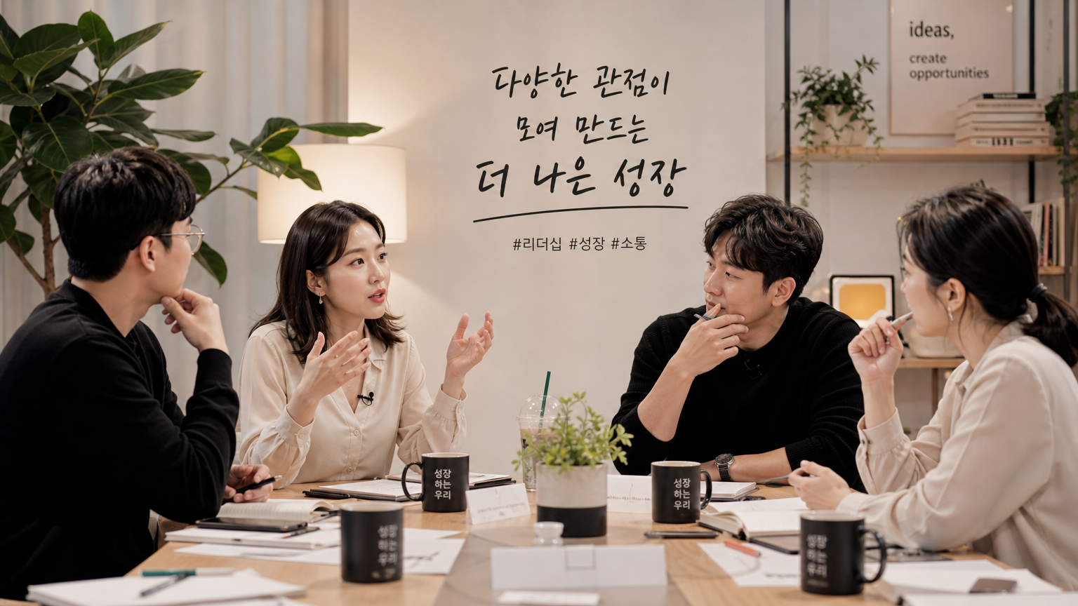 감정을 깊게 토론하는 패널들의 모습