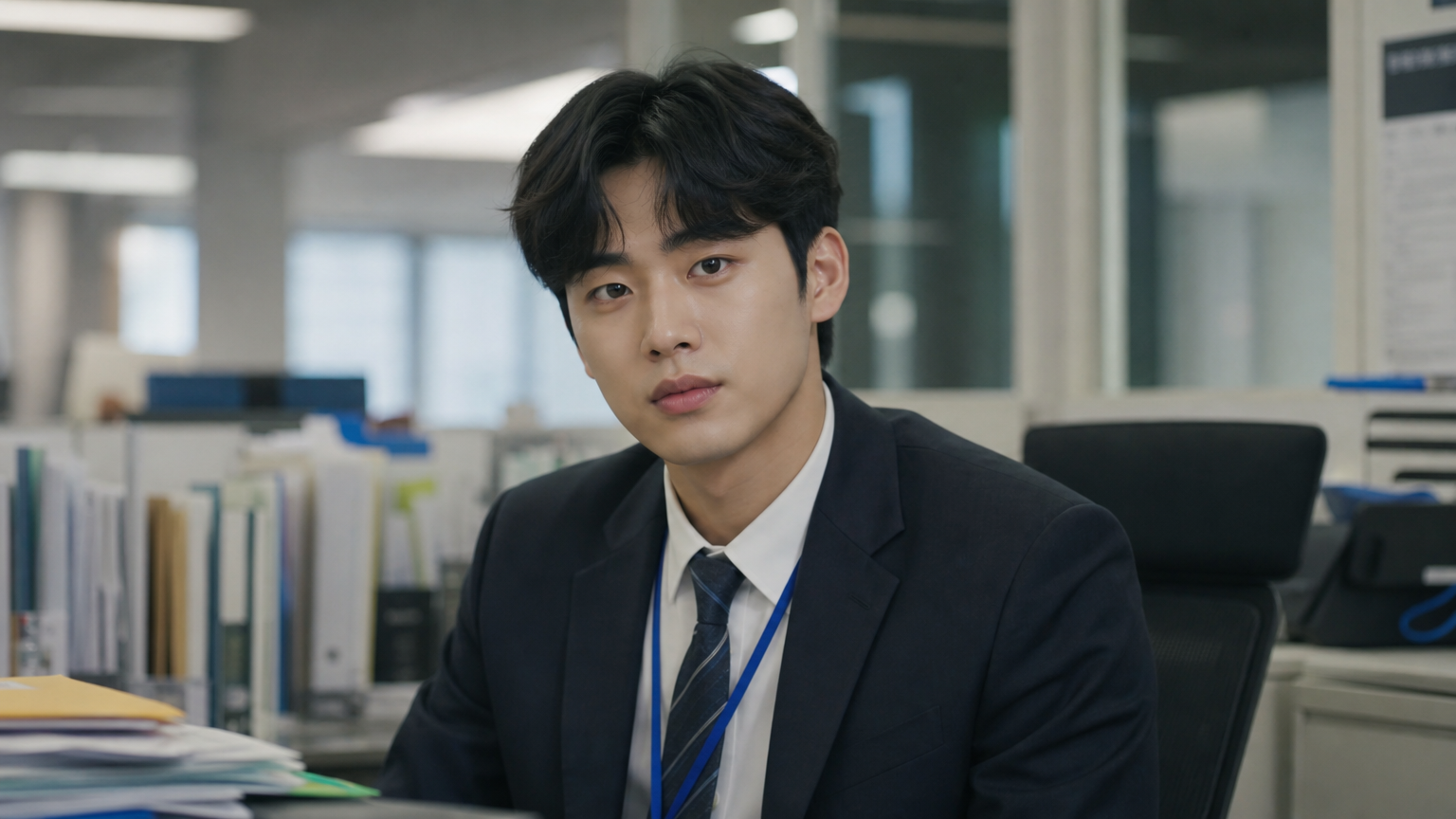 사무실에서 젊은 인턴이 성숙한 태도를 보이는 모습