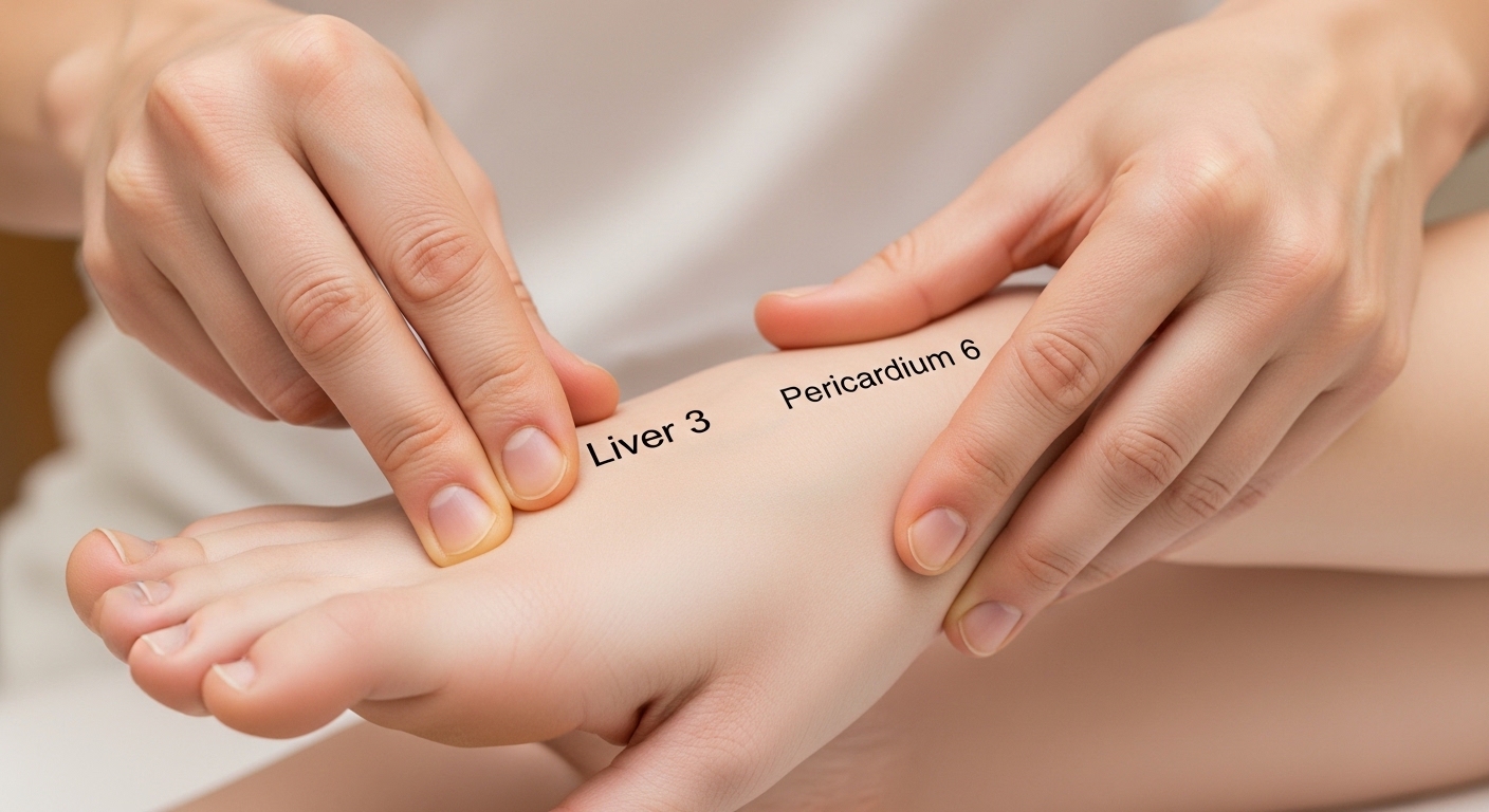 혈자리 지압 시연 모습