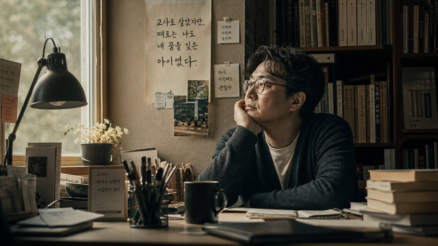 잃어버린 꿈을 반추하는 중년의 한국인 교사