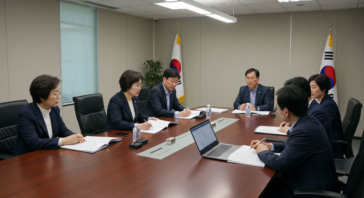 현대적인 사무실 환경에서 저소득층을 위한 금융 지원 프로그램을 논의하는 모습