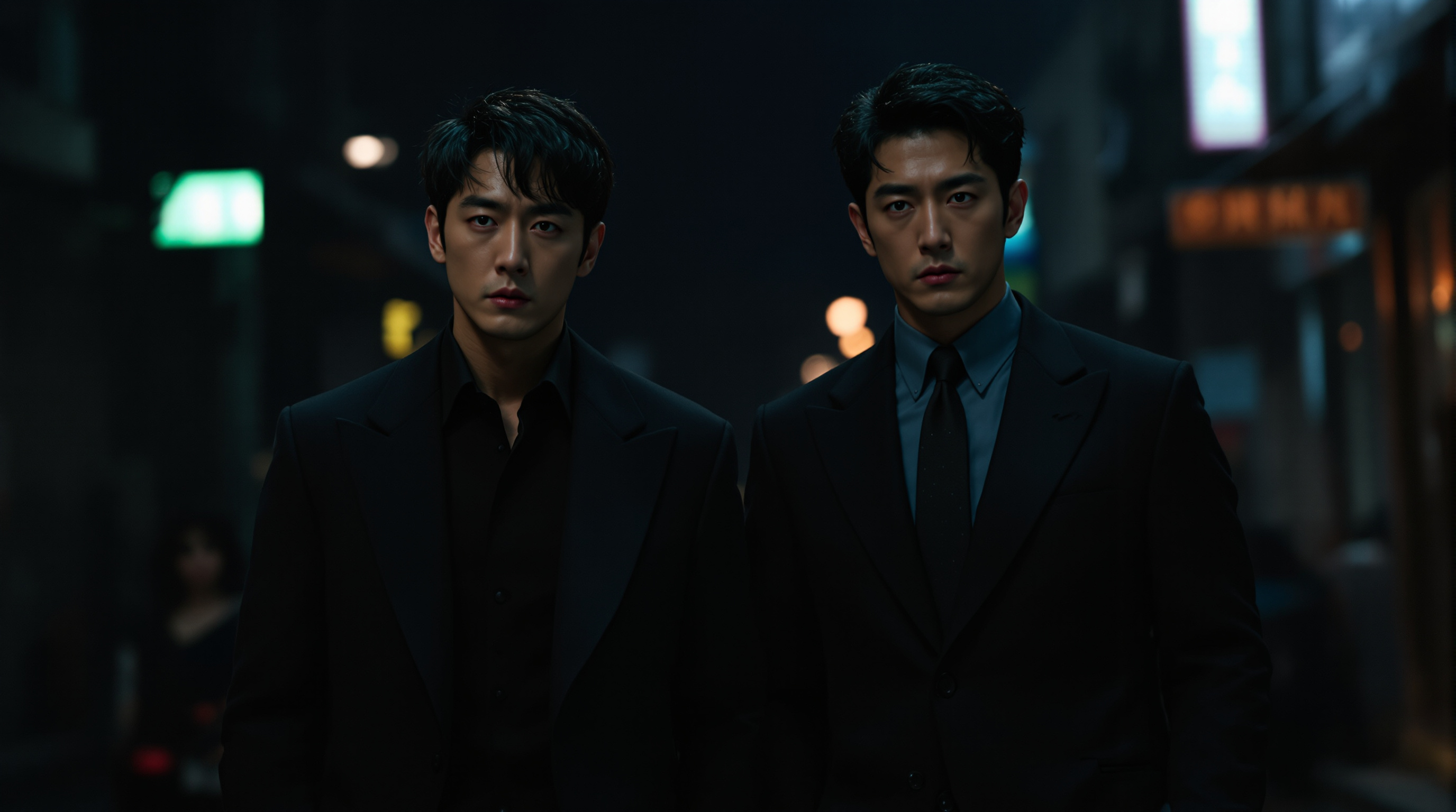 어두운 거리에서 악역으로 변신한 배우 이광수와 김성철
