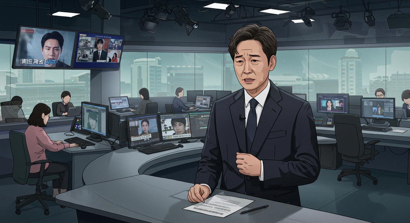배우 송영규의 비극적인 사건을 보도하는 뉴스 앵커