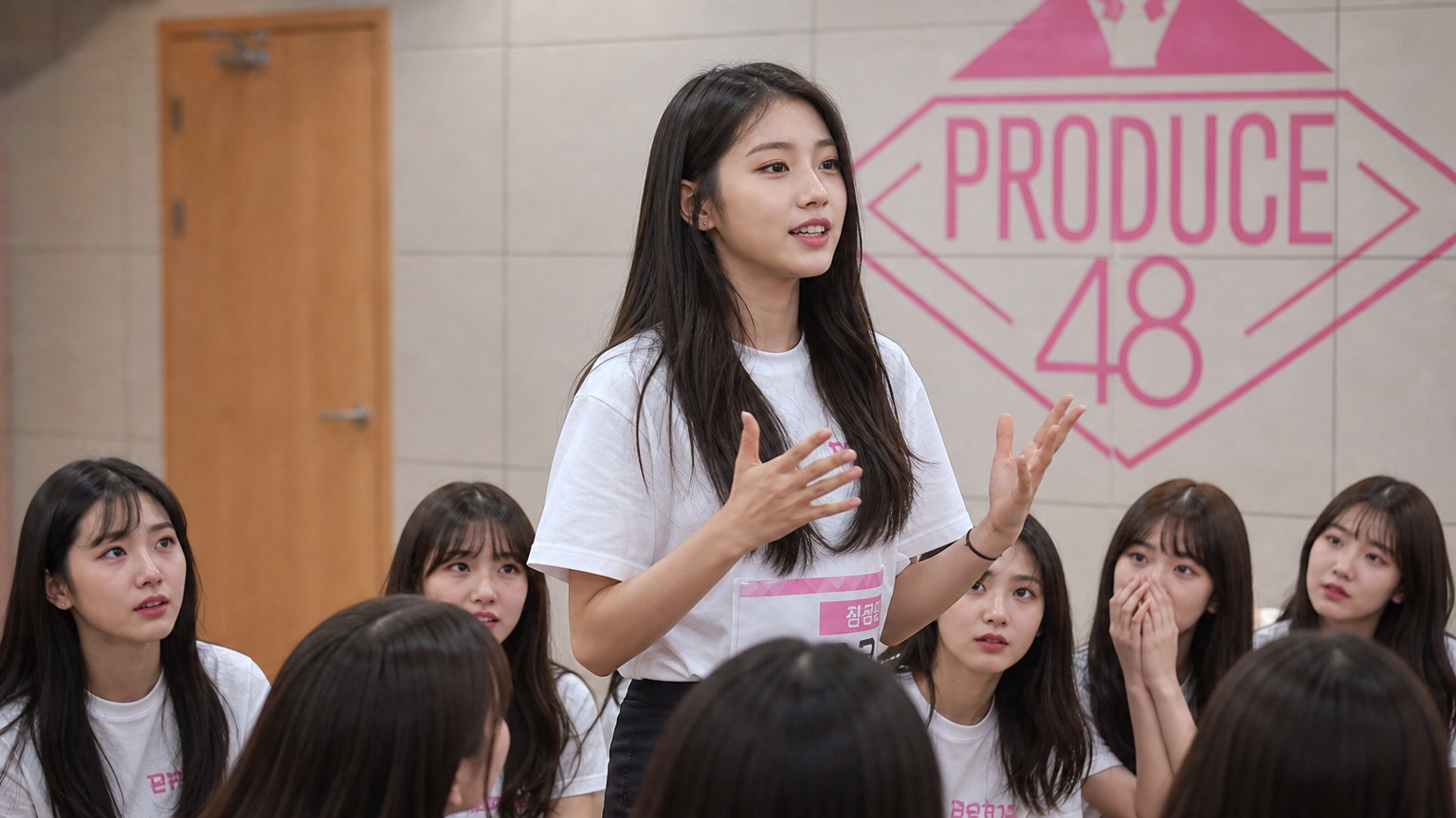리더가 팀원들에게 영감을 주며 연습실에서 말하는 모습