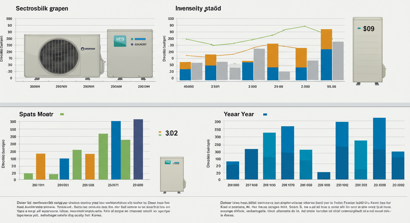 한국 가정에서 인버터와 정속형 에어컨의 전기요금 차이를 나타내는 그래프