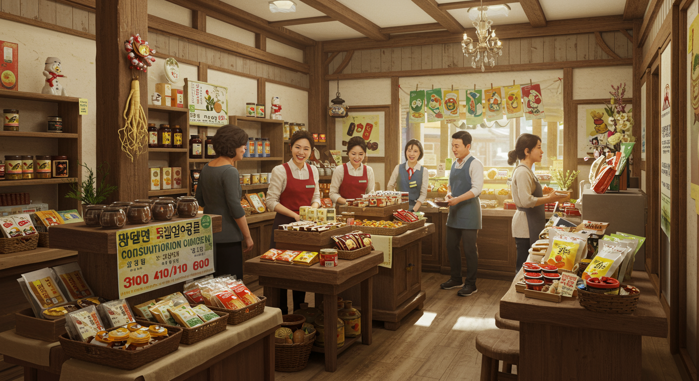 지역 소상공인 가게에서 친절하게 손님을 맞이하는 모습