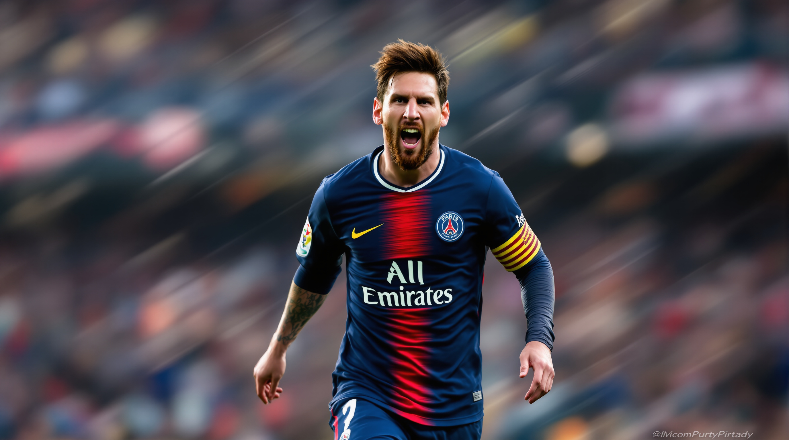 PSG 유니폼을 입고 경기 중인 리오넬 메시