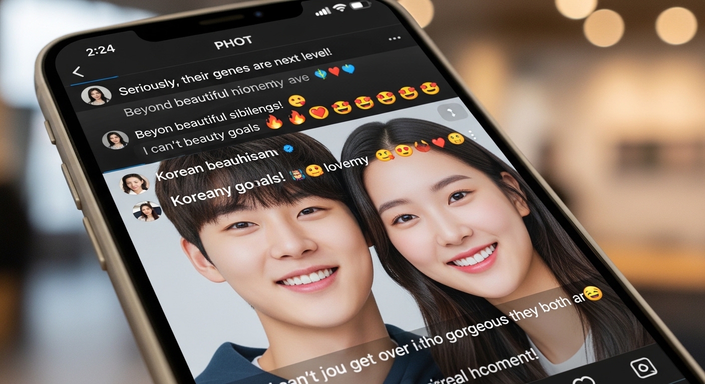 온라인 커뮤니티와 SNS에서 한국 형제자매의 아름다움을 칭찬하는 활발한 상호작용