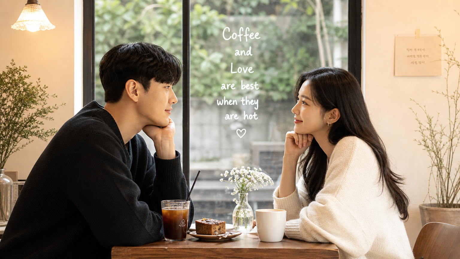 카페에서 열린 자세로 대화에 집중하는 부부의 모습