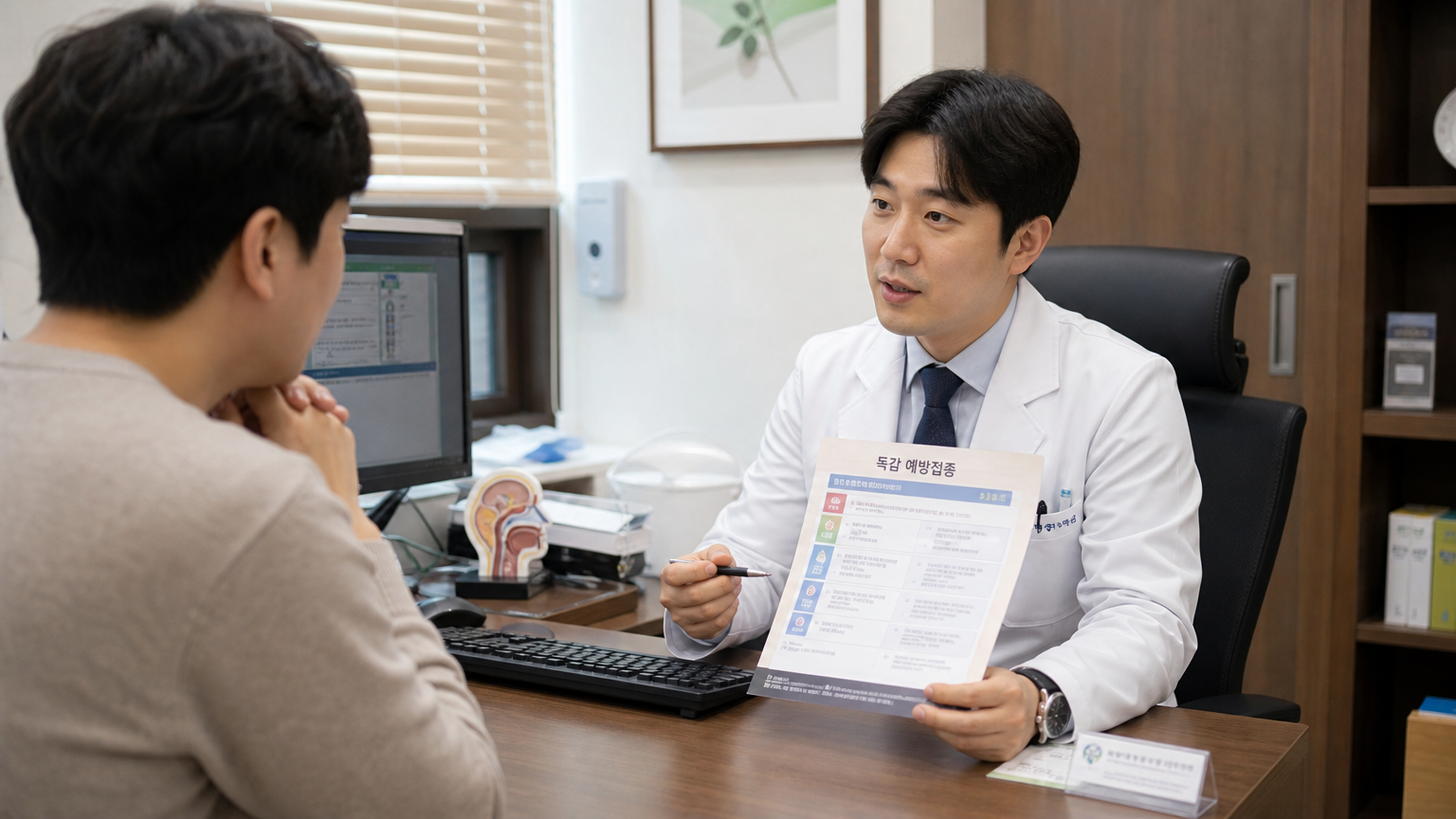 의사와 상담하며 자신의 건강 상태에 맞는 올바른 독감 백신 선택하기