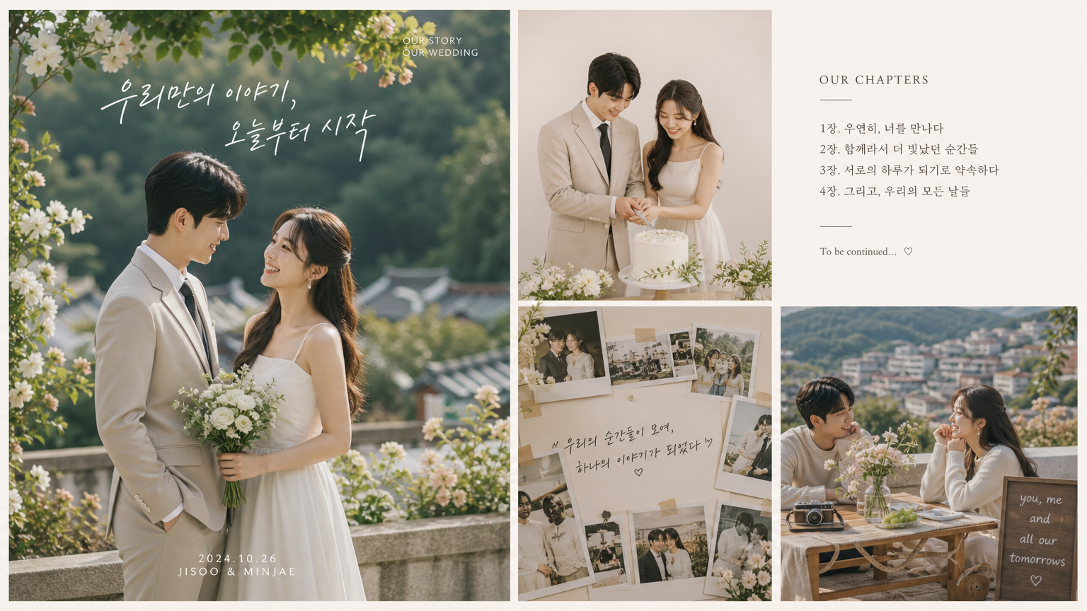 아름다운 환경 속에서 개성과 가치를 담아내는 특별한 커플의 결혼 이야기