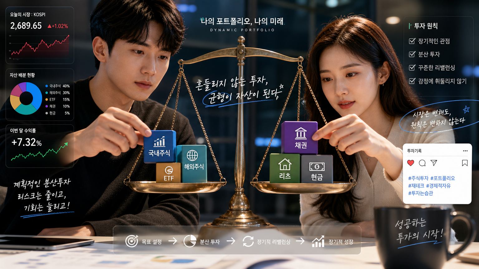 균형을 맞추며 자산을 조정하는 역동적인 포트폴리오